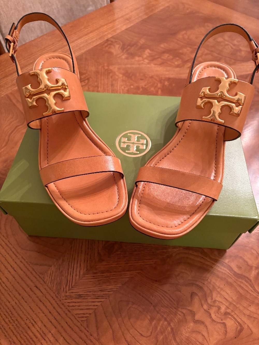 Tory Burch Vachetta Leather Eleanor Sandals 10.5 M